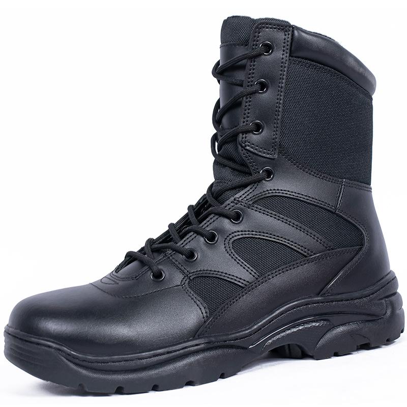 Outdoor Leisure High Top Boots Genuine Leather Breathable Training Shoes Black Sand Proof Desert Wear-resistant