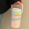 Foldable Straw Vacuum Insulated Bottle Stainless Steel Travel Tea Bottle Thermal Cup  Office Use