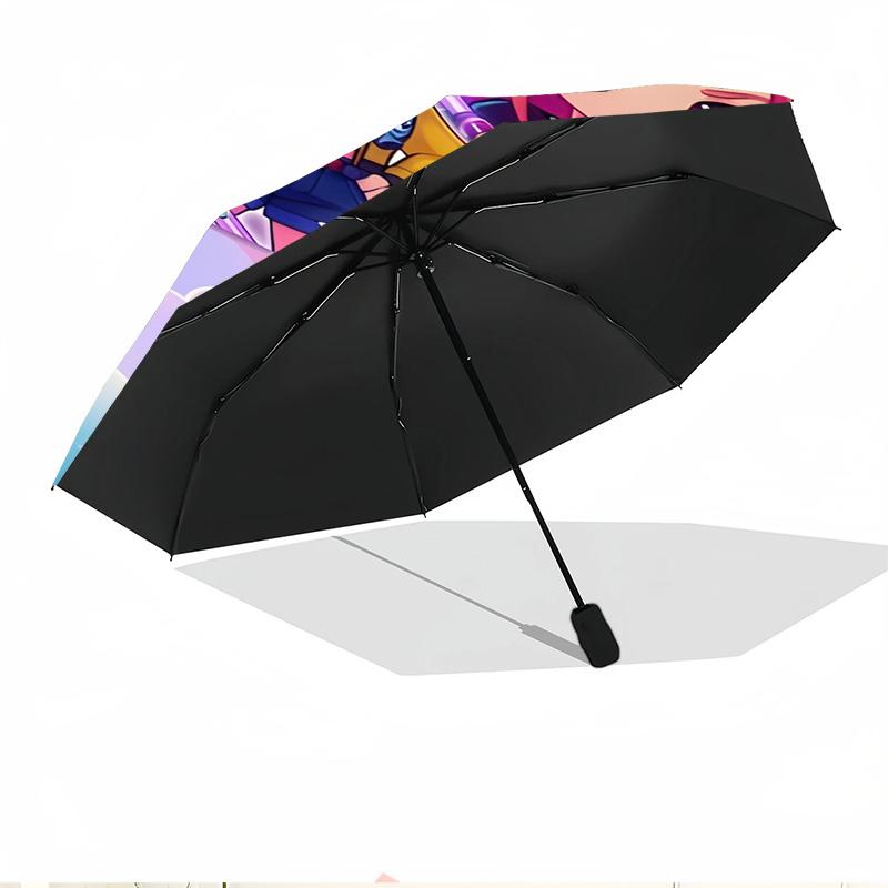 KPop Demon Hunters Print Automatic Open Close Umbrella, Portable Foldable Umbrella, for Outdoor Commute Camping Trip, Ideal Birthday Gift