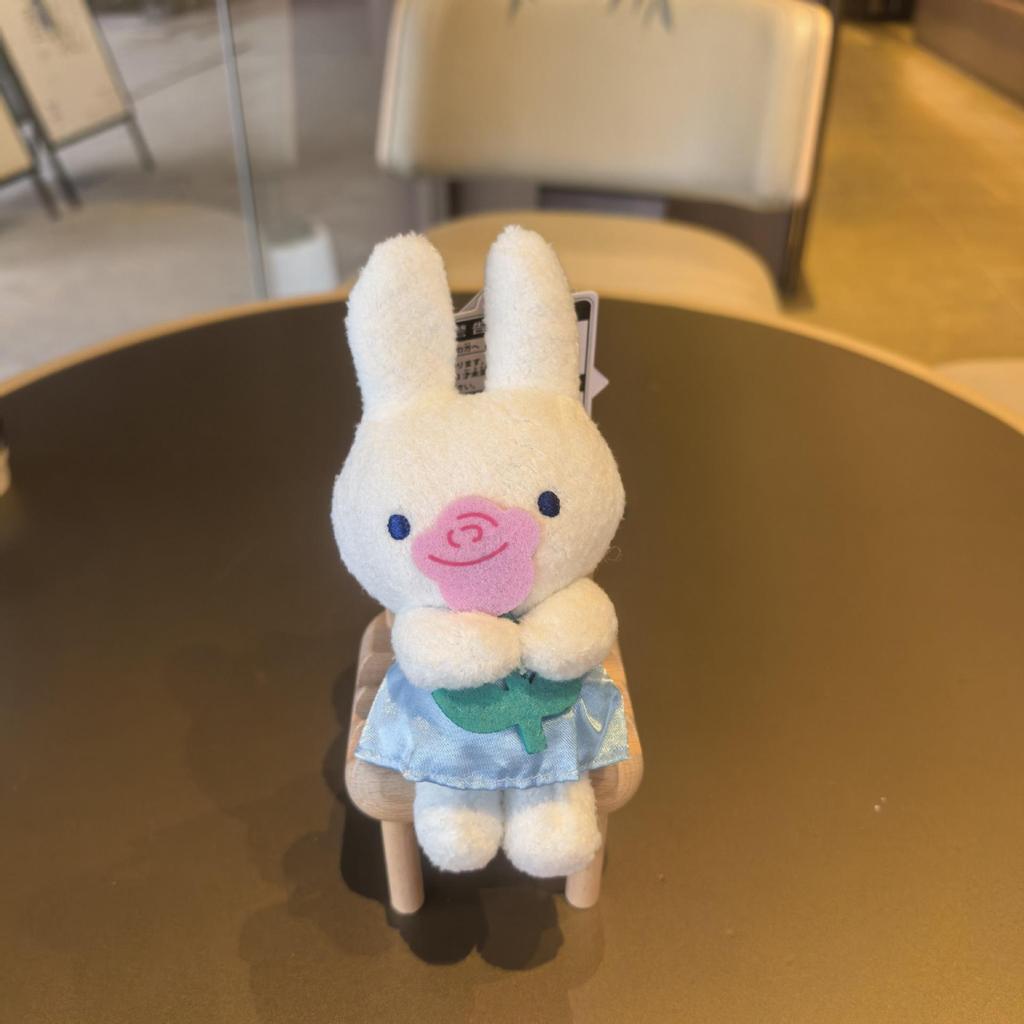 Japanese Style Miffy Rabbit Plush Pendant: Cute White Fur Keychain & Bag Charm Gift