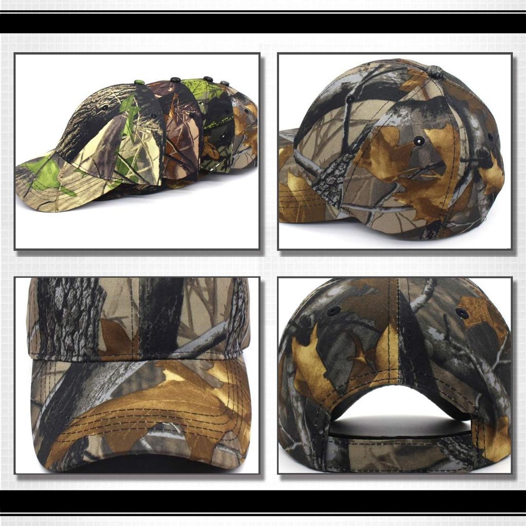 WHITE FANG Cap Hat Forest Camouflage Camo Military Sports Casual Men Women CA463 (02 Green)