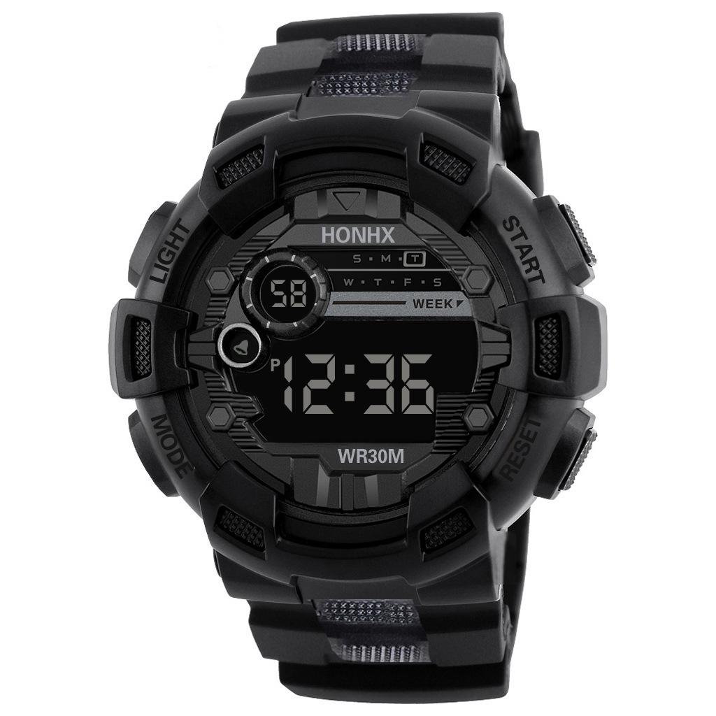HONHX Men's Waterproof LED Multifunction Sport Watch for Middle School Students