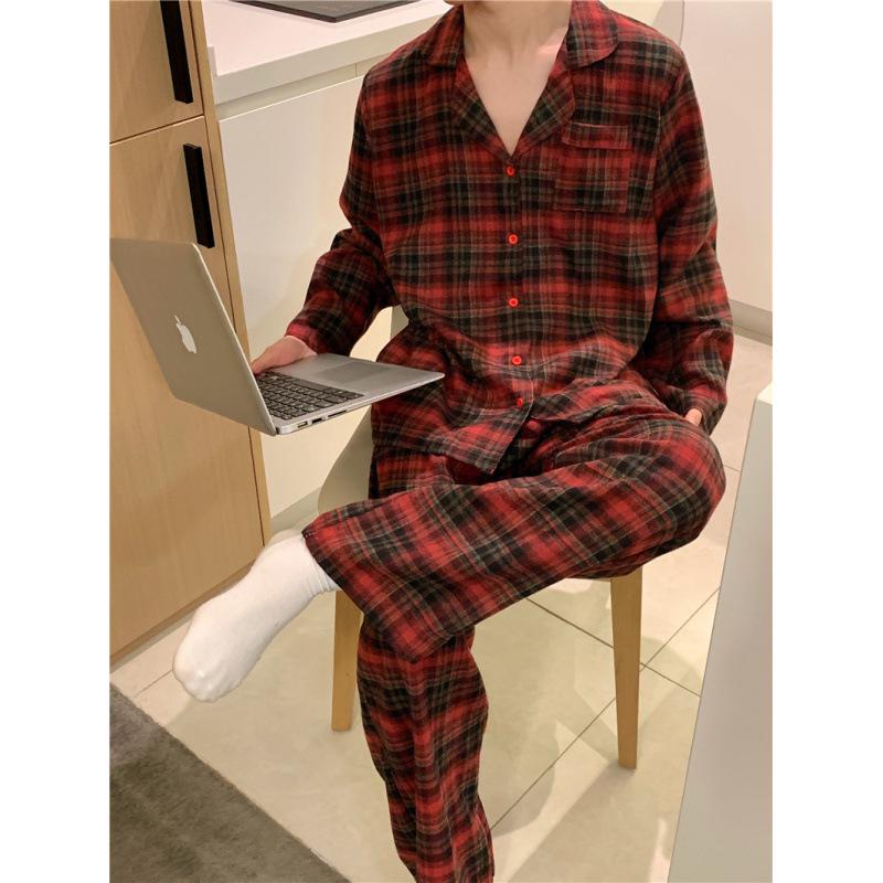 

Комплект домашней одежды из кружева в корейском стиле для пары на осень/зиму One Size