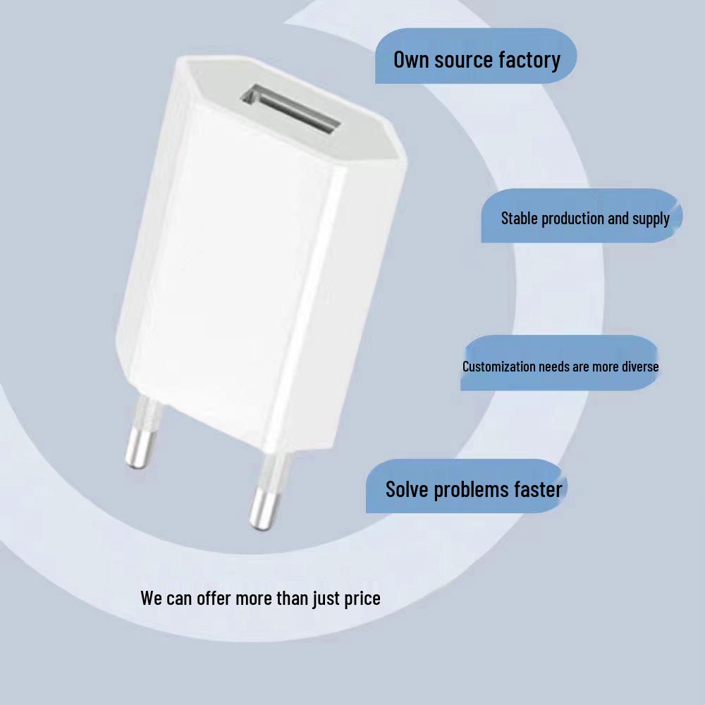 4th Gen CE-Certified 5V1A USB Flat Plug Mobile Charger, European Standard Adapter
