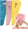 Hair Drying Towel Microfiber Hair Towel Wrap with Buttons Super Absorbent Twist Turban Shower Gift for Kids and Women