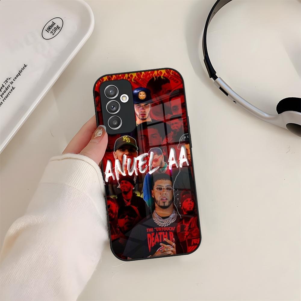 Anuel AA Rapper Hot Phone Case Glass For Samsung S24 S26 S23 S20 S25 S21 S22 Ultra Fe Plus A05 A06 A16 A26 A36 A56 Coque