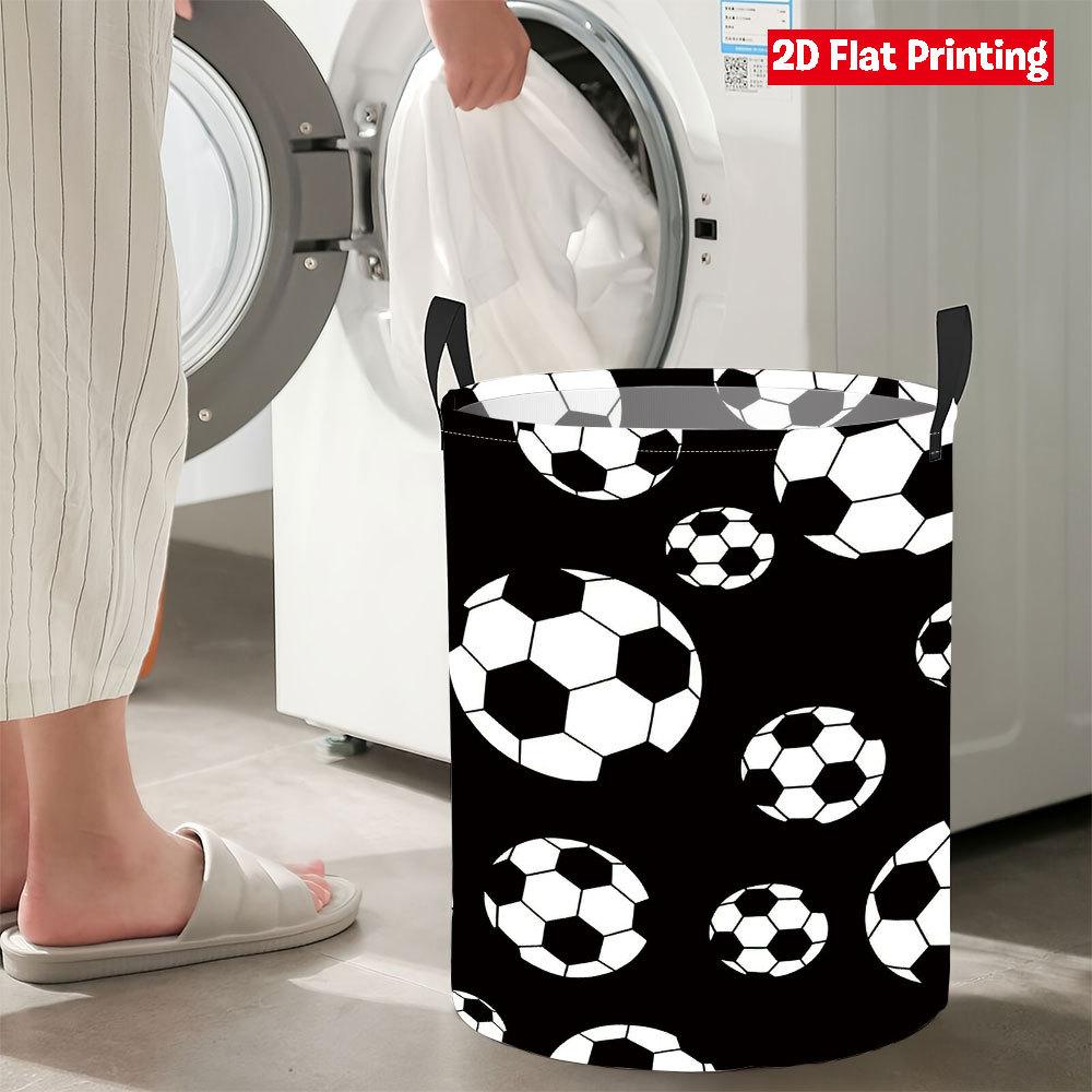 Collapsible Laundry Basket Large Round Waterproof Fabric Hamper Dirty Clothes Storage Bin Toy Organizer with Handles