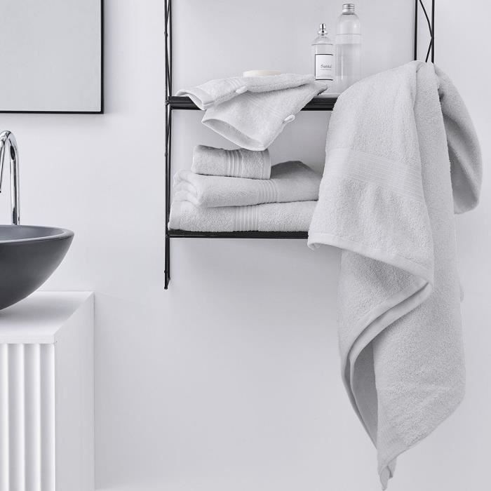 2 TODAY Bath Towels 50x90 + 2 Bath Sheets 70x130 Cm 100% Cotton - Chalk