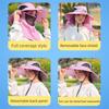 Neck Protection Sun Hat with Solar Fan Digital Display Screen Face Cover Bucket Hat  Hiking