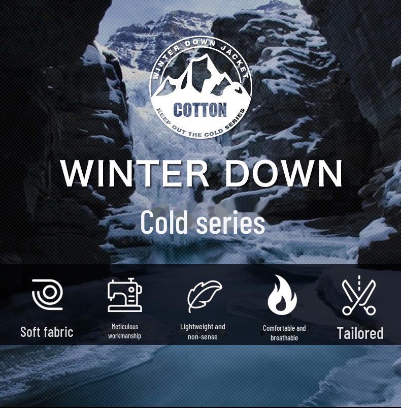 2024 Men's Stand Collar Cotton Coat: Trendy, Light, Warm Autumn and Winter Top