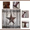 JAWO Rustic Barn Door Shower Curtain Set Southwestern Gray Wood Western Star Bathroom Decor, Farmhouse Bath Accessory Decor, Fabric Cloth Curtains,