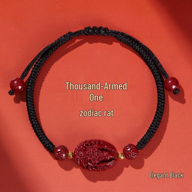 2025 Dragon Year Cinnabar Zodiac Guardian Hand-Woven Red Rope Bracelet for All Genders and Children