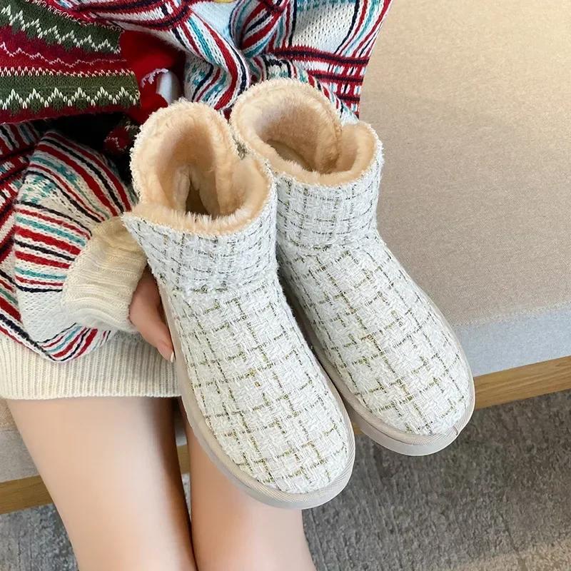 Fashion Booties Shoes for Women Padded Elegant With Low Heels Womens Ankle Snow Boots Fashion 2024 Plus Warm Large Size Comfrtable Hot