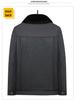 Men's Fleece-Lined Lapel Jacket, Thickened Autumn/Winter Coat for Middle-Aged and Older Men