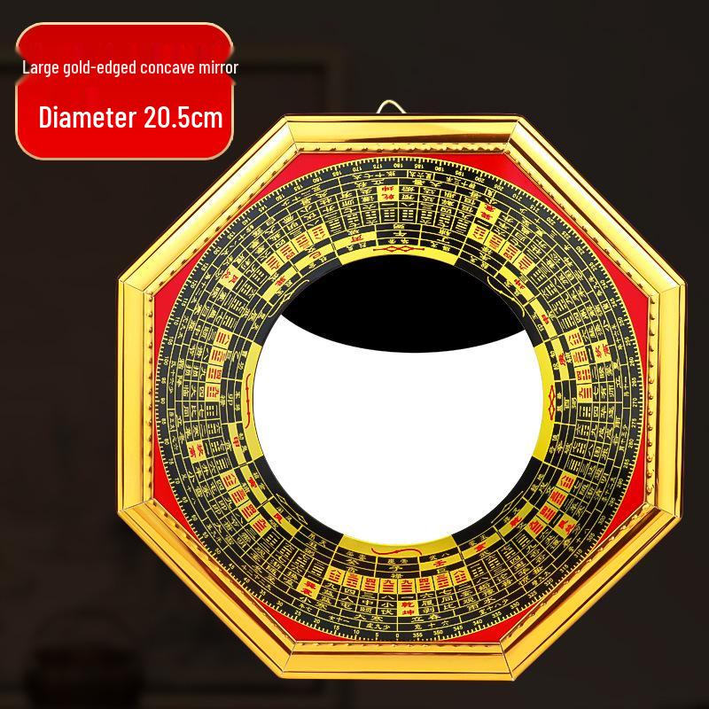 Gold Edge Compass Bagua Mirror for Door/Window Hanging