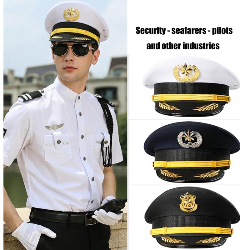 Roleplay Uniform Hat Unisex Adult Security Guard Hat Party Gathering Hat Wide Brimmed Hat