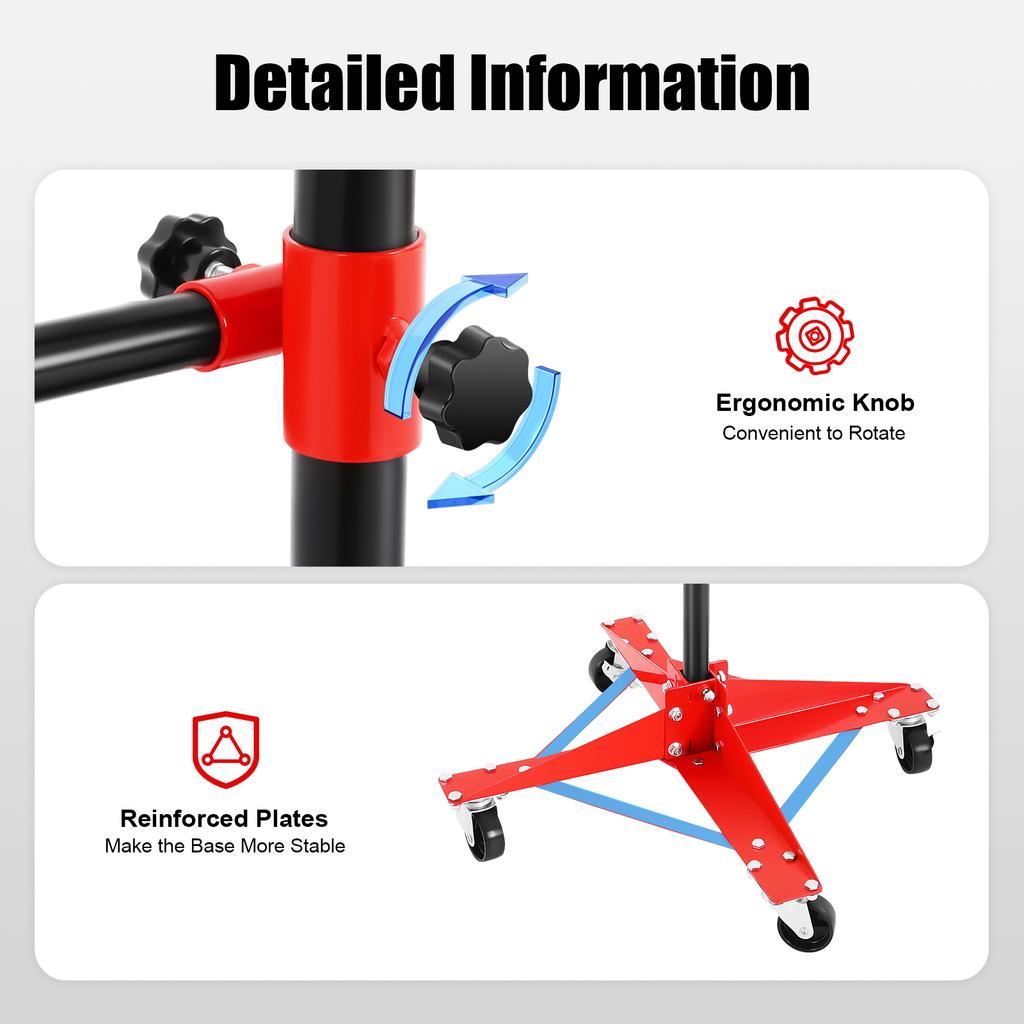 4 swivel casters with adjustable central column for hanging car doors, fenders, bumpers, panel stands, and panel holders