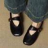 Fashion Retro Half Women's Slippers 2025 Summer New Elegant Square Toe Shallow Mouth Metal One-word Buckle One-foot Slip-on Sandals