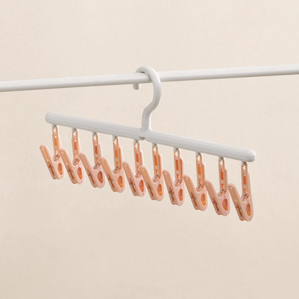 Socks    Multifunctional 360 Degree Rotating 10 Clips Socks Drying Rack for Dormitory Home Balcony