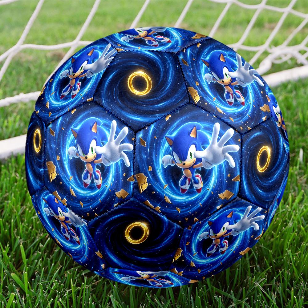 1pc Sonic the Hedgehog Football Soccer Ball Size 5 Indoor Soccer Ball Fashion Colorful Backyard Game -Great For Sports Fans Gift HE41