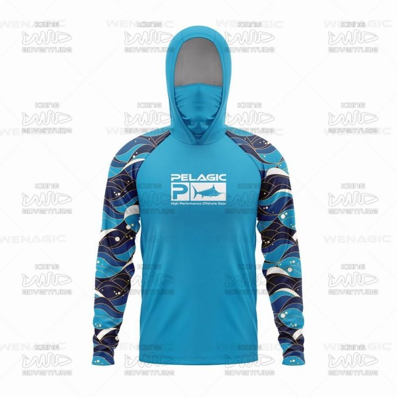 Mens Quick-Dry UV Protection Fishing Long Sleeve Hooded Shirt Lightweight Breathable Ice Silk Summer Outdoor Sports Cycling