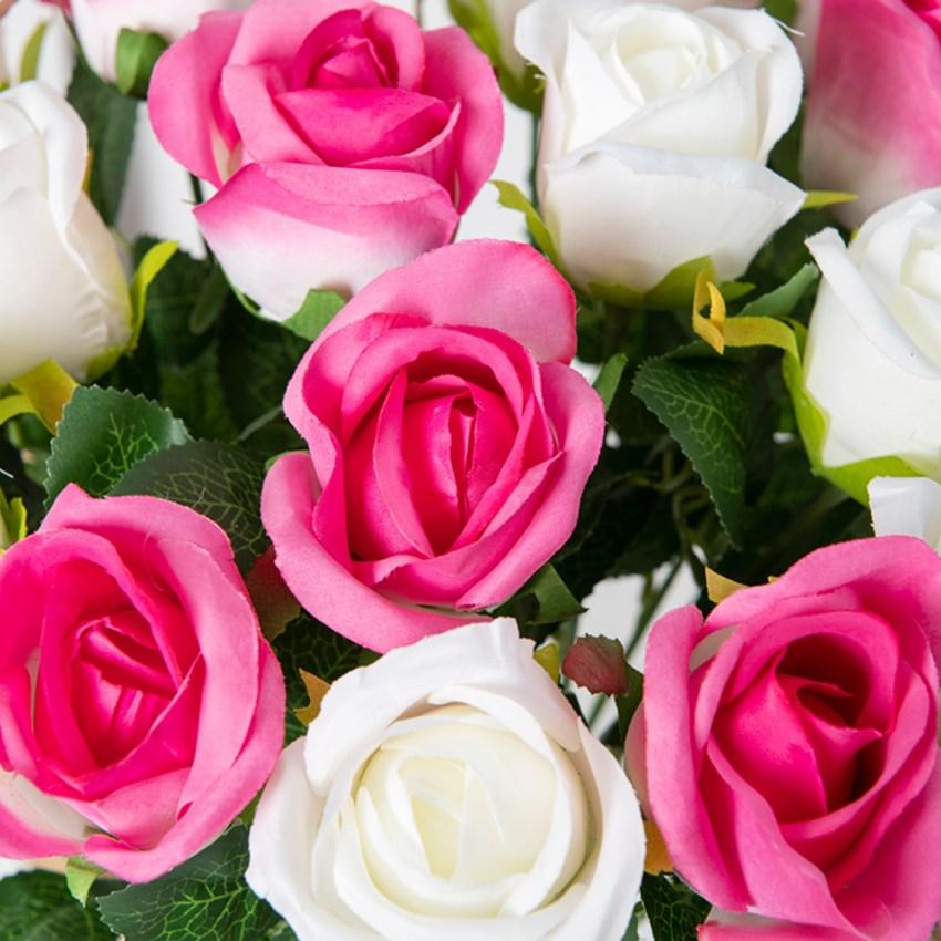 Fleurs Artificielles Bouquet de Roses Décoration de Mariage Couronnes Festival Remplissage de Vase Pour Décoration Diy Maison Jardin Fête Plantes Artificielles Accessoires