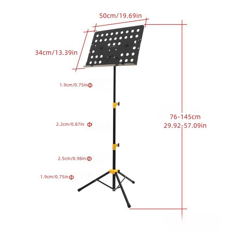 Heavy Duty Foldable Sheet Music Stand Height Adjustable Music Stand With Carrying Bag Waterproof Music Book Clip Holder Bracket