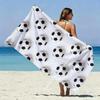 Soccer Ball Print Beach Towel Patterned Sunscreen And Windproof Suitable For Swimming Pool Camping Travel Blanket