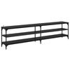 TV Stand In Black Oak Look 200 X 30 X 50 Cm