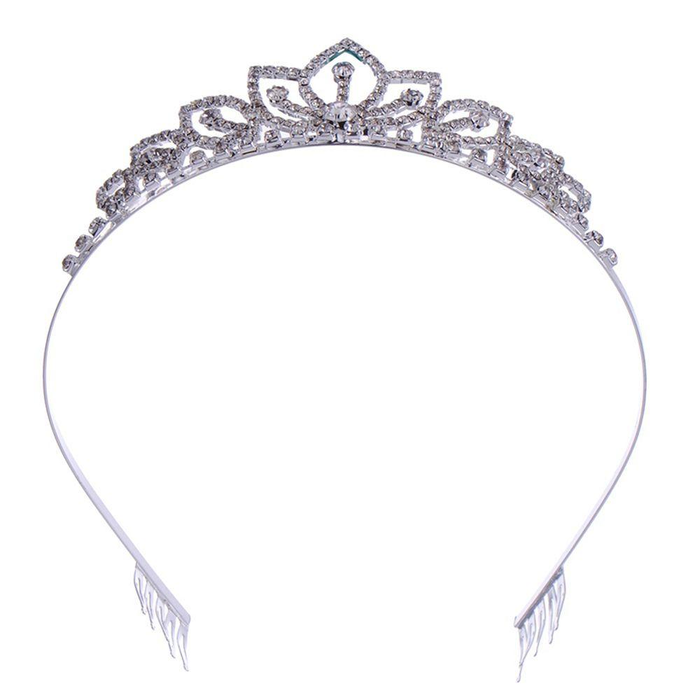 

Princess Tiara Hair Comb Bridal Crown Wedding Pageant Women Jewelry Crystal Headband Headdress серебряный