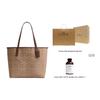 Coach Borsa a Tote City 33 con Logo e Chiusura Magnetica Borsa da Shopping in PVC Ecopelle Borsa a Mano/Spalla Grande da Donna Marrone Chiaro Marrone CV976-IMXHE