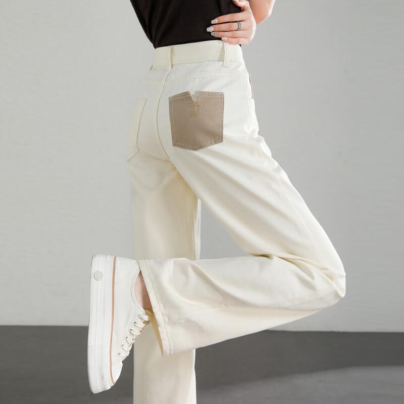 Джинсы Demana с вышивкой, выгодно подчеркивающие фигуру, прямого кроя, 100% хлопок XL