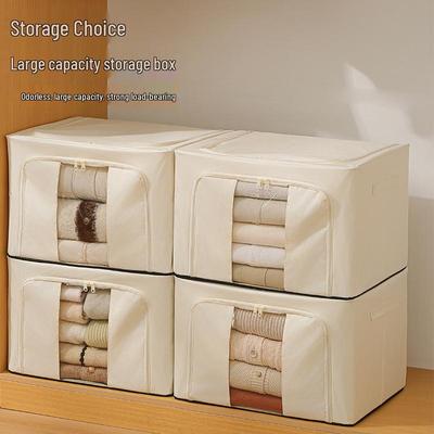 Foldable Clothes Storage Box with Single Window, Large Capacity, Dustproof & Moistureproof