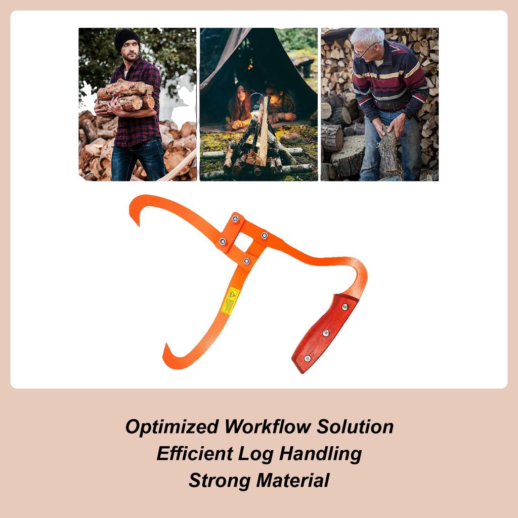 Lumber Skidding Tongs Heavy Duty Metal Claw Log Carrying Tool For Fireplace Firewood Camping Wood Handling Lifting Dragging