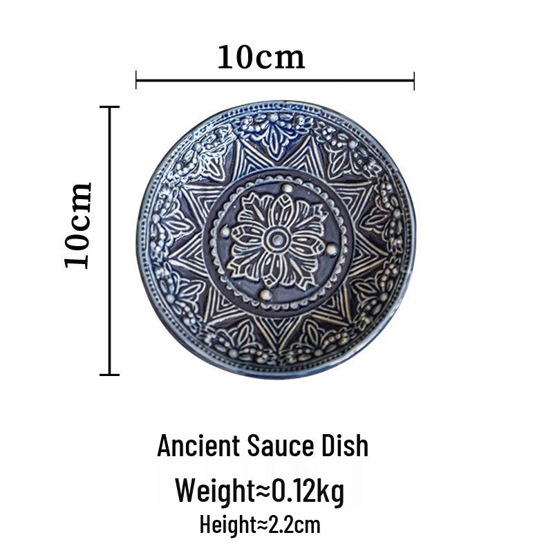 European Baroque Embossed Ceramic Dinner & Soup Plate Set