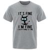 Mens High Quality Tshirt 100 Cotton Funny Cool Cat Printed Tshirt Casual Mens Short Sleeve Tshirt for Men TShirt Male Top