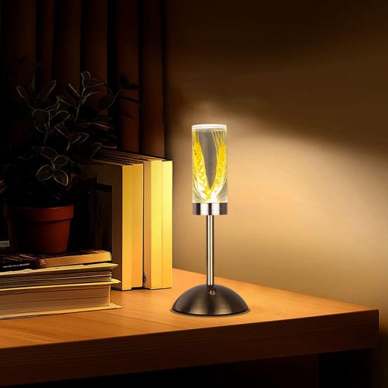 Desk Lamp Preserved Flower Acrylic Light Creative Ambient LED Night Lamp with Eternal Rose Lavender Design