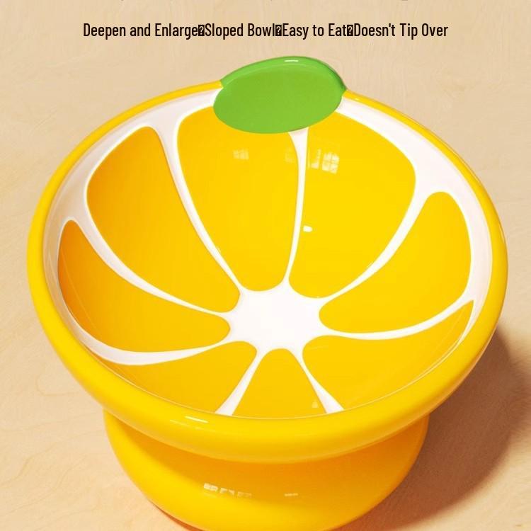 Ergonomic Ceramic Cat Bowl: High-Legged, Slanted Design Protects Pet's Cervical Spine for Food & Water