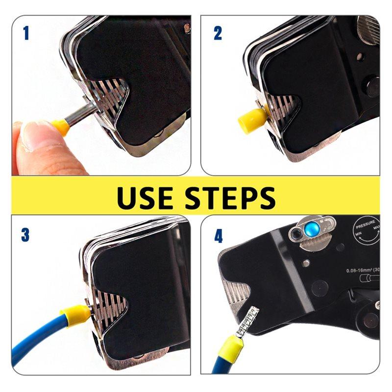 ABBP-Wire Crimping Tool,30-6AWG (0.08-16Mm²) Square Ratchet Crimping Pliers,Manual Crimping Pliers Terminal Crimping Tool