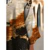 Printing Fashion New Product Large Size Round Neck Leopard Print Pattern Printing, Printing Casual and Comfortable Cross Hem Asymmetrical