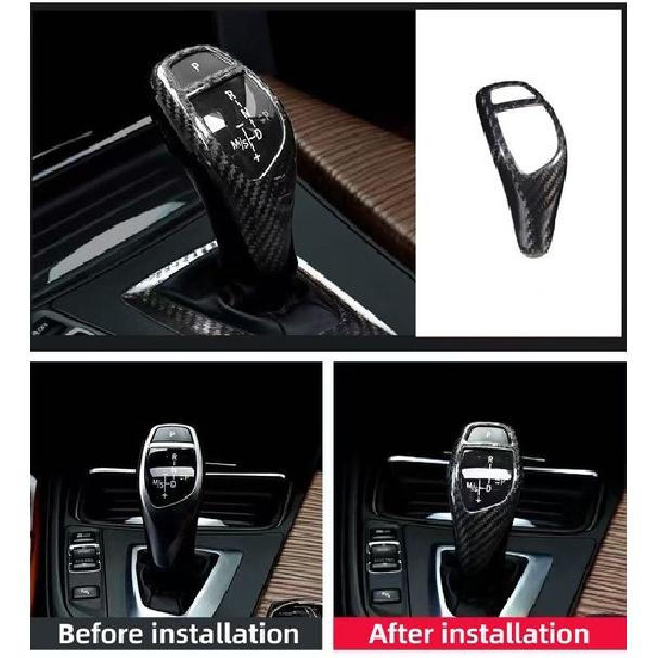 For 13-18 BMW F30 F34 F35 3-Series Gear Shift Knob Cover Trim Real Carbon Fiber