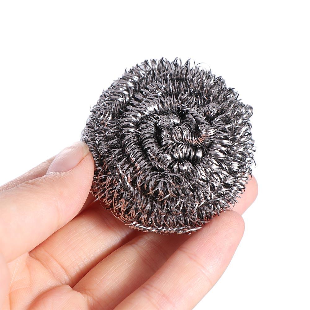 4Pcs Rugby Shape Stainless Steel Balls Multipurpose Cleaning Ball Metal Scrubber  Household