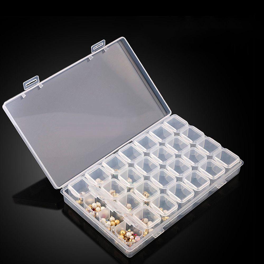 Sealed Empty Nail Art Accessories  Rhinestone Organizer Plastic Storage Box Beads Container