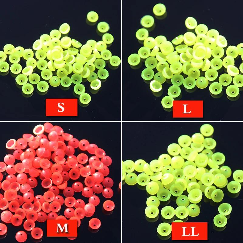100pcs Half Round Stopper Beads for Sea Fishing Bead Set Shock Absorbe for Rock Lure Saltwater Line Protection Floating Tackle 260319