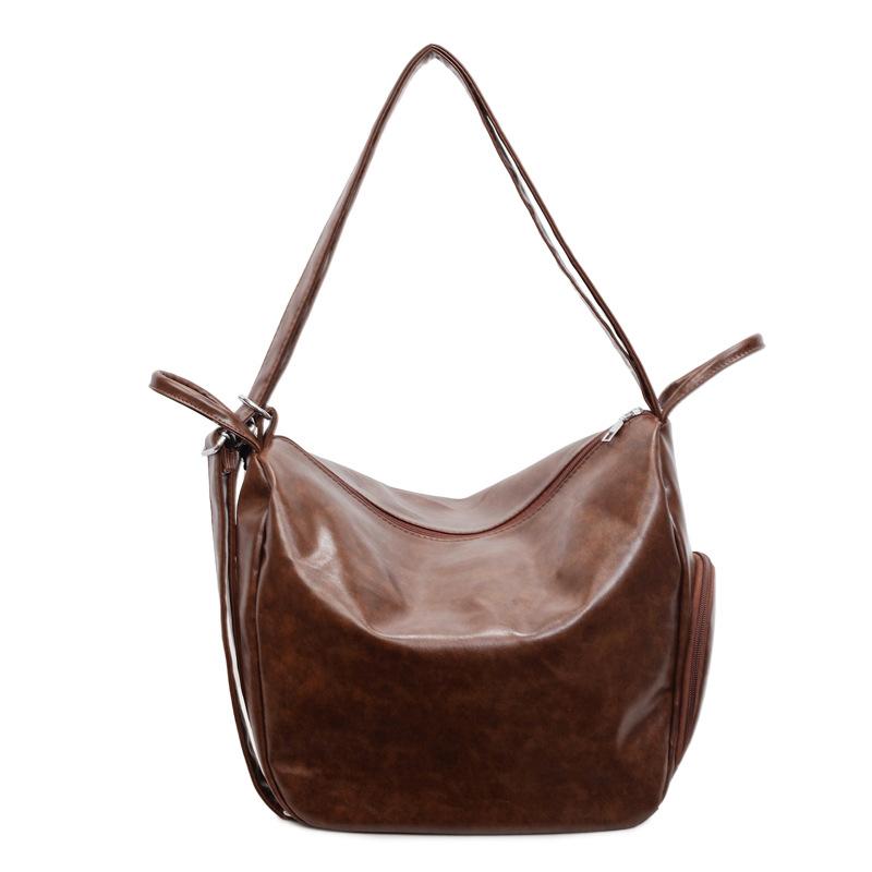 

Textured fashionable retro soft leather multi-functional portable backpack women s versatile commuter shoulder messenger bag