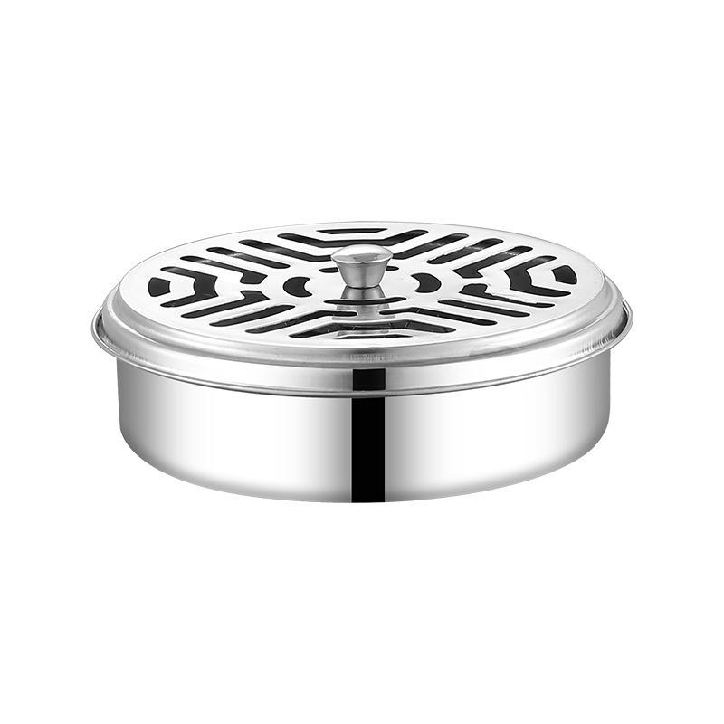 Feuerfester Edelstahl-Mückenkerzenhalter mit Deckel & Aschenbecher