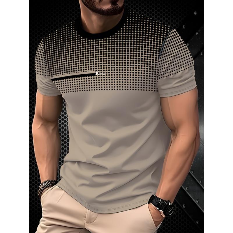 

Мужская модная футболка с круглым вырезом и повседневным градиентным дизайном XL