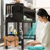 Kitchen Drain Shelf 3-Tier Multi-Functional Kitchen Storage Rack Kitchen Sink Organizer Large Over The Sink Dish Rack with Cover