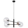 Vicenza Black And Gold Hanging Lamp 4-Flat Clear Lamp E14