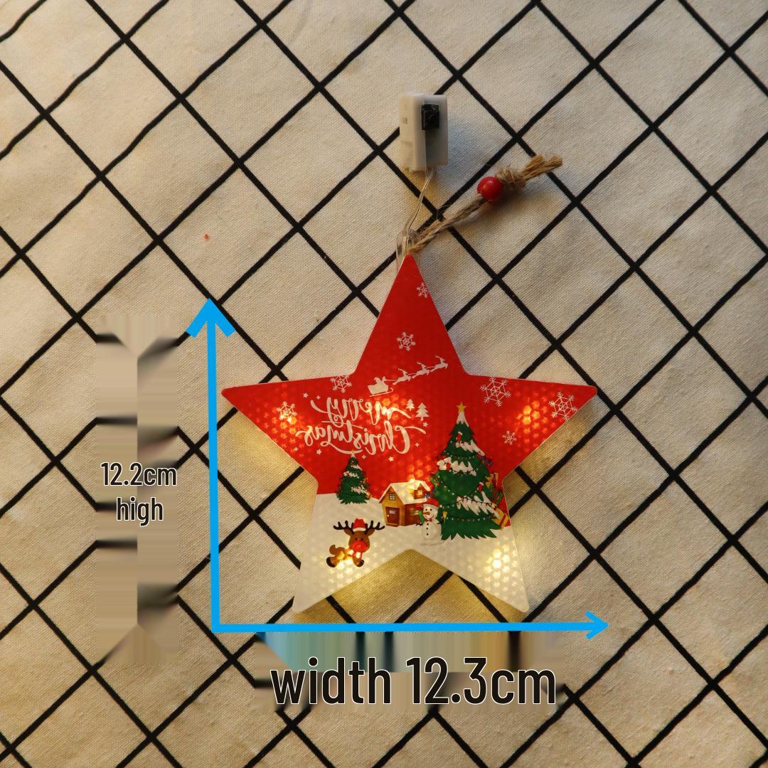 LED Christmas Hanging Lights featuring Santa, Snowflakes, and Stars - Festive Atmosphere Decoration String Lights. White